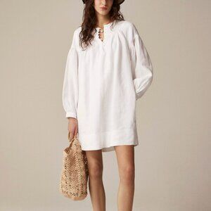 J. Crew Gathered Popover Dress in Linen